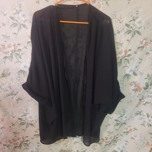 Chic Black Sheer Kimono